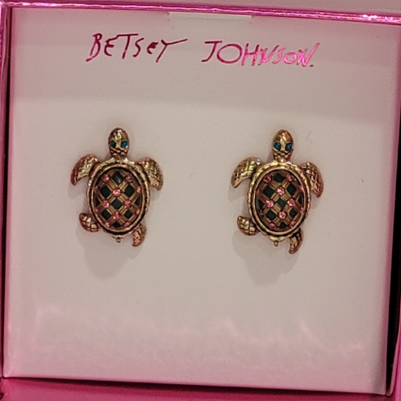 Betsey Johnson turtle earrings NWT - Picture 1 of 5